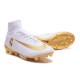 Nike Mercurial Superfly V FG Scarpa Calcio Real Madrid FC Bianco Oro