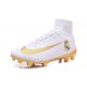 Nike Mercurial Superfly V FG Scarpa Calcio Real Madrid FC Bianco Oro