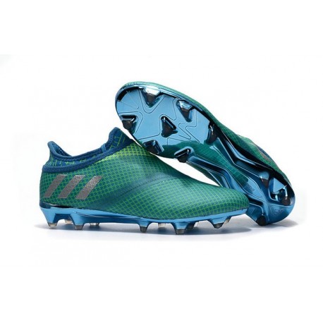 Nuove Scarpe da Calcio adidas Messi 16+ Pureagility FG/AG Verde Metallico Blu