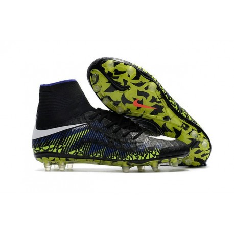 Scarpe Nike Hypervenom Phantom II FG - Nero Blu Verde