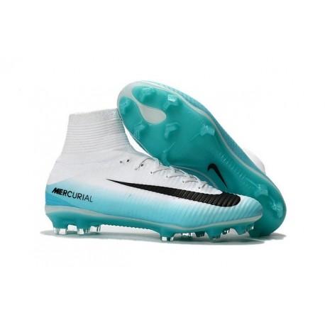 Nike Mercurial Superfly V FG Scarpa Calcio Bianco Blu Nero