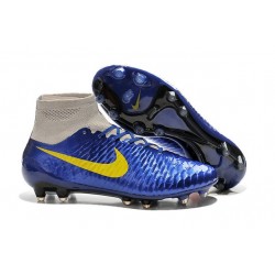 Nuovo Scarpa Calcetto Nike Magista Obra FG Uomo Blu Giallo