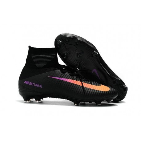 Scarpe da Calcio Nuove 2017 Nike Mercurial Superfly 5 FG Nero Arancio