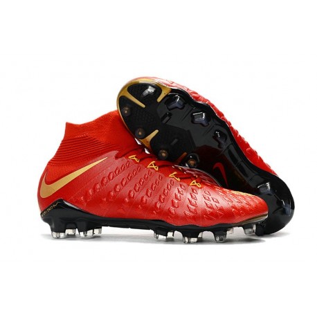Scarpe Calcio Nuovo Nike Hypervenom Phantom III DF FG ACC - Rosso Oro