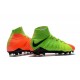 Scarpe Calcio Nuovo Nike Hypervenom Phantom III DF FG ACC - Verde Arancio Nero