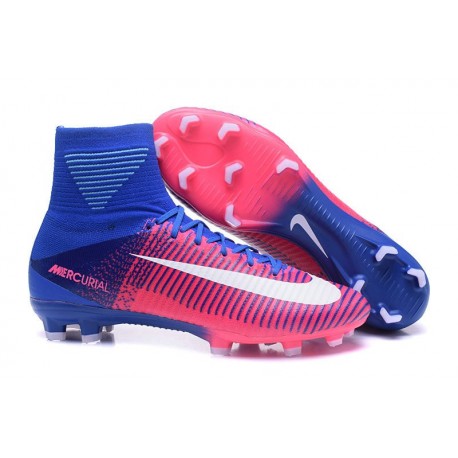 Scarpe da Calcio Nuove 2017 Nike Mercurial Superfly 5 FG Rosa Blu Bianco