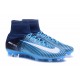 Scarpe da Calcio Nuove 2017 Nike Mercurial Superfly 5 FG Blu Bianco Nero