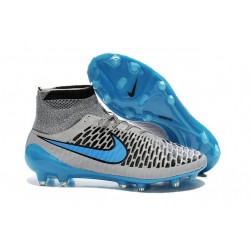 Nuovo Scarpa Calcetto Nike Magista Obra FG Uomo Grigio Blu Turchese