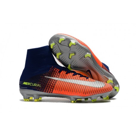 Nike Mercurial Superfly 5 FG Scarpe da Calcio Nuove 2017 - Blu Arancio Cromo