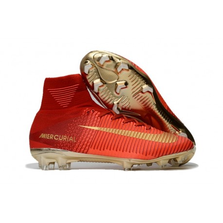 Nike Mercurial Superfly 5 FG Scarpe da Calcio Nuove 2017 - Rosso Oro
