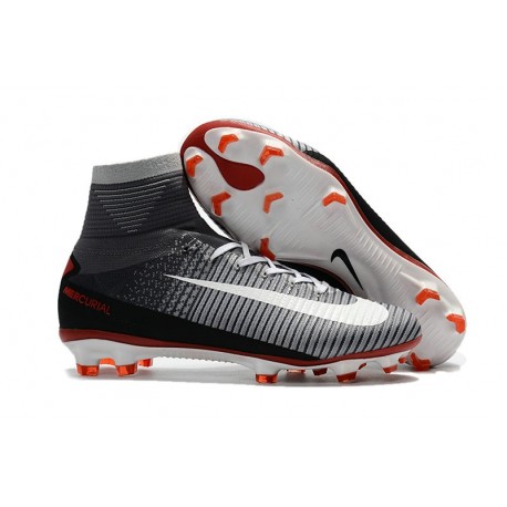 Nike Mercurial Superfly 5 FG Scarpe da Calcio Nuove 2017 - Nero Bianco Grigio