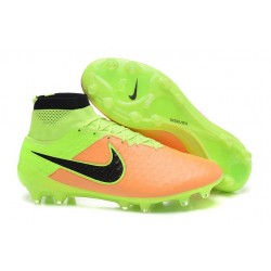 Nuovo Scarpa Calcetto Nike Magista Obra FG Uomo Pelle Giallo Volt Nero
