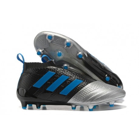 adidas Scarpa ACE 17+ PureControl Laceless FG - Nero Metallico Blu