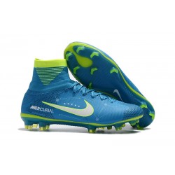 Scarpa Calcio Nuovo Neymar Blu Verde Nike Mercurial Superfly V FG ACC