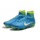 Scarpa Calcio Nuovo Neymar Blu Verde Nike Mercurial Superfly V FG ACC