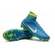 Scarpa Calcio Nuovo Neymar Blu Verde Nike Mercurial Superfly V FG ACC