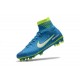 Scarpa Calcio Nuovo Neymar Blu Verde Nike Mercurial Superfly V FG ACC
