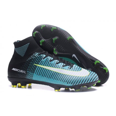 Scarpa Calcio Nuovo Nike Mercurial Superfly V FG ACC Blu Bianco Verde