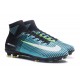 Scarpa Calcio Nuovo Nike Mercurial Superfly V FG ACC Blu Bianco Verde