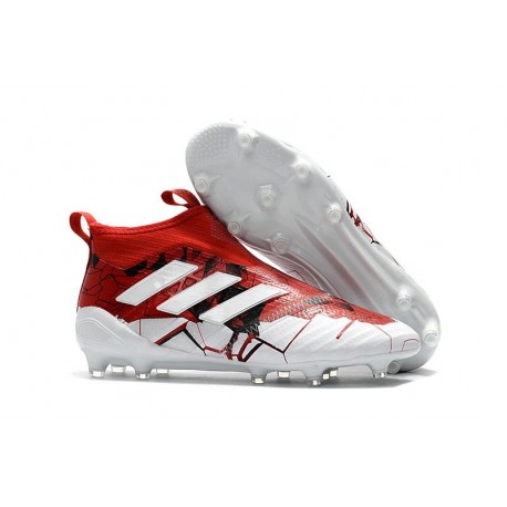 adidas Scarpa ACE 17+ PureControl Laceless FG - Rosso Bianco