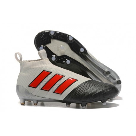 adidas Scarpa ACE 17+ PureControl Laceless FG - Grigio Rosso Nero