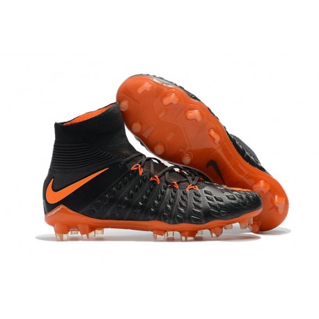 Nike Hypervenom Phantom III DF FG Flyknit Scarpe Calcio - Nero Arancio