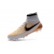 Nuovo Scarpa Calcetto Nike Magista Obra FG Uomo Bianco Oro