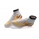 Nuovo Scarpa Calcetto Nike Magista Obra FG Uomo Bianco Oro