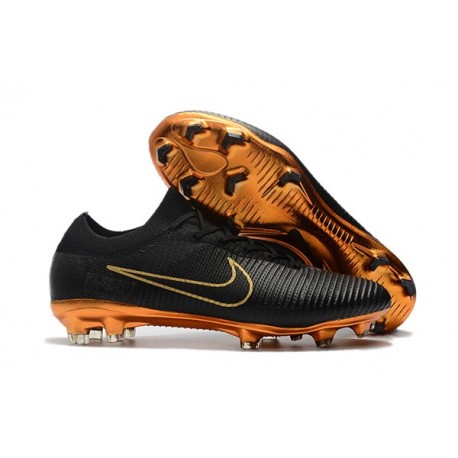 Scarpe da Calcio Nike Mercurial Vapor Flyknit Ultra FG - Nero Oro