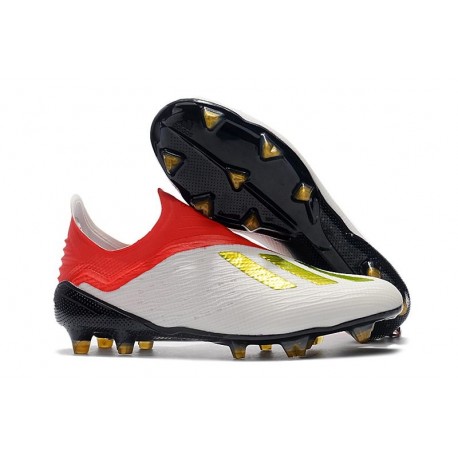 adidas X 18+ FG Scarpe da Calcio - Bianco Rosso Oro