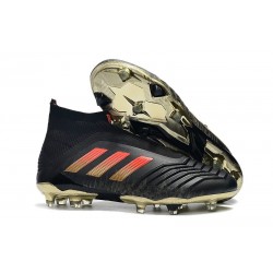 Scarpe Nuovo adidas Predator 18+ FG - Nero Rosso